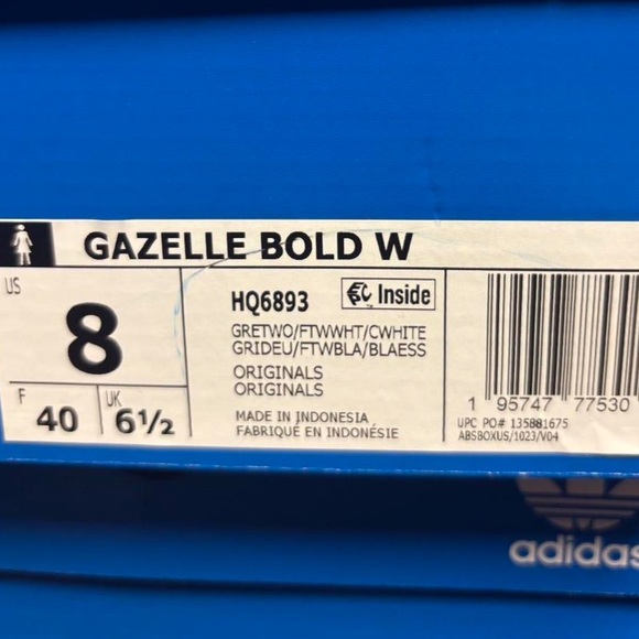 Adidas Gazelle Light Gray Sneakers - Picture 8 of 9